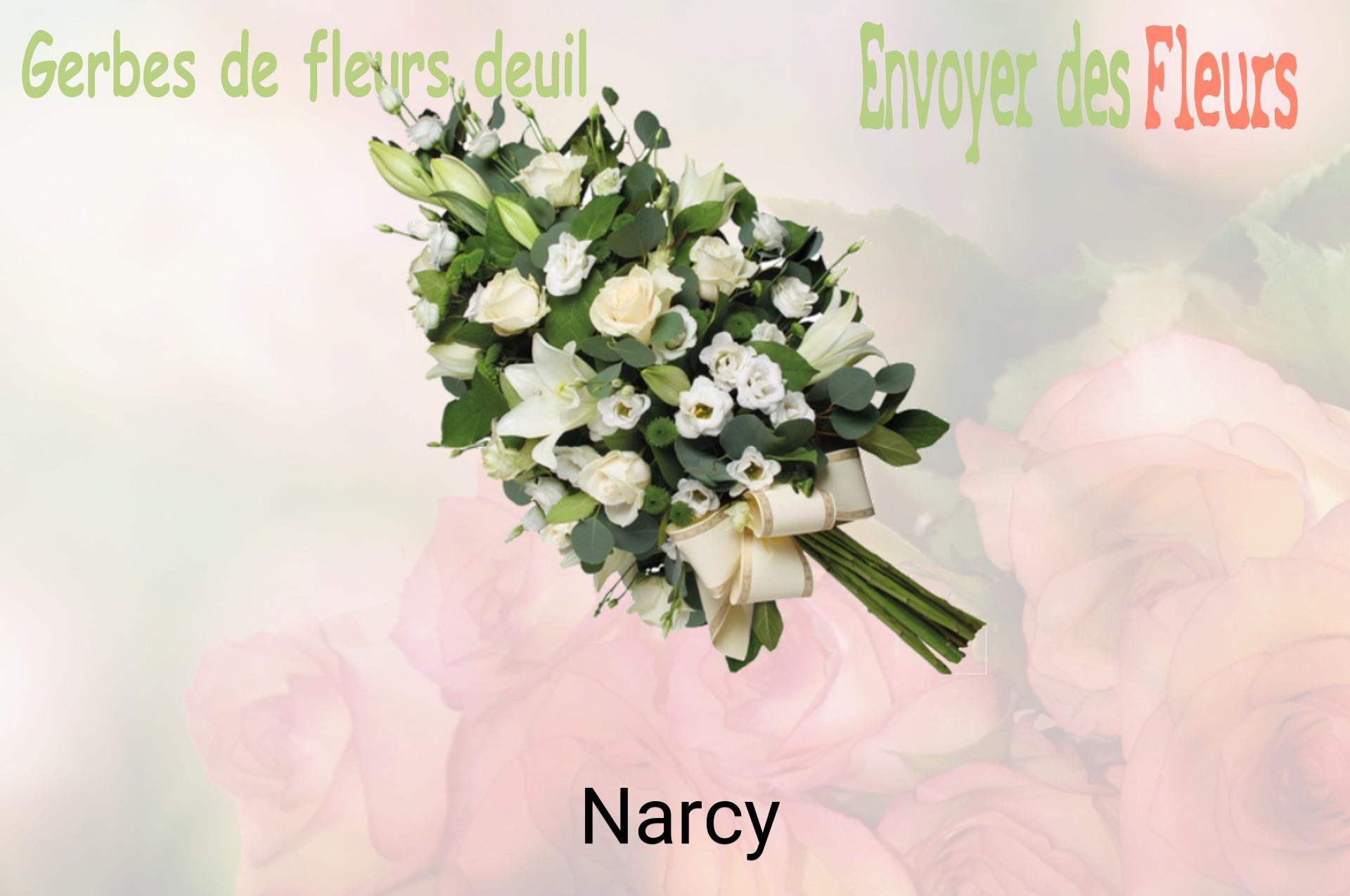 Gerbe de fleurs de deuil livrée à Narcy